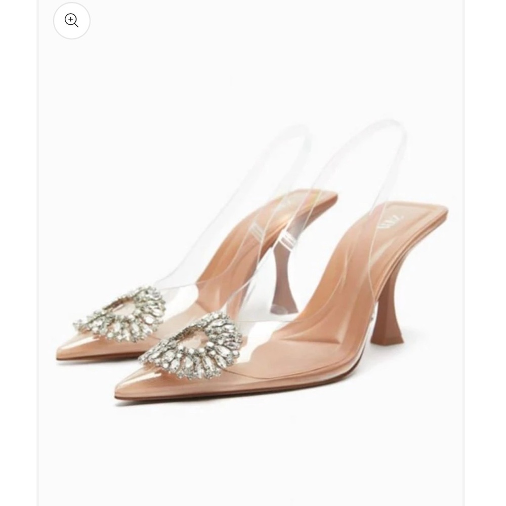 (NEW) Zara embellished vinyl heels